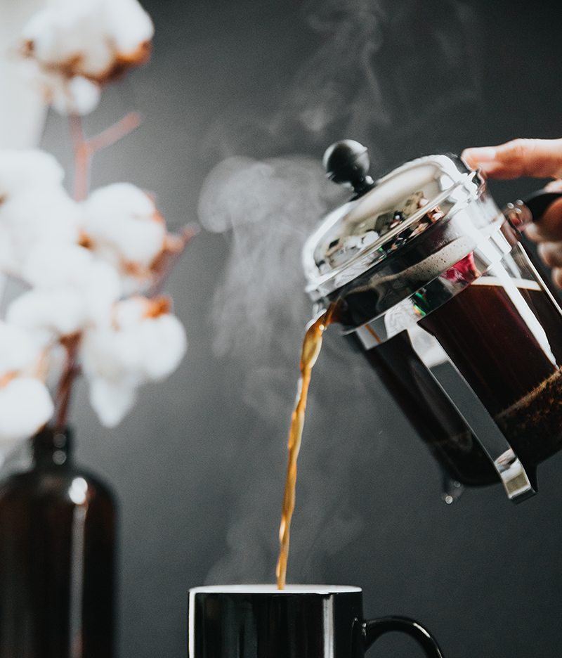 Pouring a cup of French Press Coffee