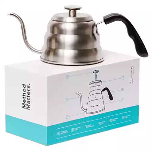 1pc 40oz Pour Over Coffee Kettle With Thermometer, Stainless Steel Coffee  Tea Kettle With Thermometer, Gooseneck Kettle With Slow Pour Drip Spout, Sto